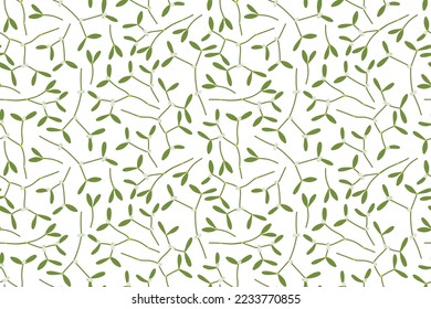 navidad sin fisuras con ramas mistletoe- ilustración vectorial