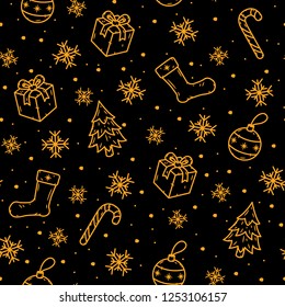 Christmas seamless pattern. New year pattern. Winter pattern.
