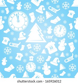 Christmas seamless pattern. New Year vector background.