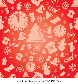 Christmas seamless pattern. New Year vector background.