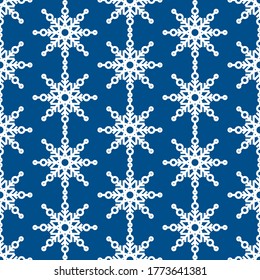 Patrón de Navidad sin fisuras. Textura de Año Nuevo de Navidad. Ilustración vectorial en un fondo aislado. Fondo festivo con copos de nieve. Papel de embalaje de vacaciones.
