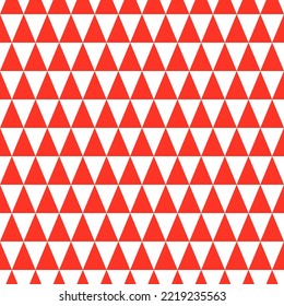 Christmas seamless pattern. New year texture. Abstract, geometric ornament print with red triangles. Vector illustration. Holiday festive background.