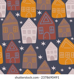 Christmas seamless pattern. New year background vector illustration for wrapping paper, fabric, textile