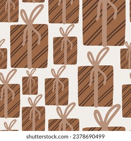 Christmas seamless pattern. New year background vector illustration for wrapping paper, fabric, textile