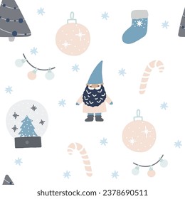 Weihnachtsnahtloses Muster. Neujahr, Hintergrund, Vektorgrafik für Umhüllungspapier, Gewebe, Textilien