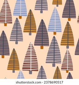 Christmas seamless pattern. New year background vector illustration for wrapping paper, fabric, textile