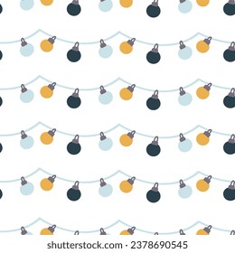 Patrón de Navidad sin fisuras. Ilustración vectorial de fondo de año nuevo para papel de envoltura, tela, textil