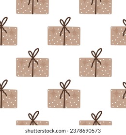 Patrón de Navidad sin fisuras. Ilustración vectorial de fondo de año nuevo para papel de envoltura, tela, textil