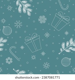 Christmas seamless pattern. New year design. Vector background