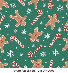 Christmas Seamless Pattern. Christmas and New year Holiday Repeatable Pattern. Decorative Elements Texture for Wallpaper, Gift Wrapping paper, Card or Banner Template or Fabric Textile Prints.