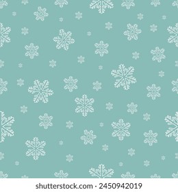 Christmas Seamless Pattern. Christmas and New year Holiday Repeatable Pattern. Decorative Snowflakes Texture for Wallpaper, Gift Wrapping paper, Card or Banner Template or Fabric Textile Prints.