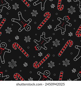 Christmas Seamless Pattern. Christmas and New year Holiday Repeatable Pattern. Decorative Elements Texture for Wallpaper, Gift Wrapping paper, Card or Banner Template or Fabric Textile Prints.