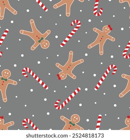 Christmas Seamless Pattern. Christmas and New year Holiday Repeatable Pattern. Decorative Elements Texture for Wallpaper, Gift Wrapping paper, Card or Banner Template or Fabric Textile Prints.