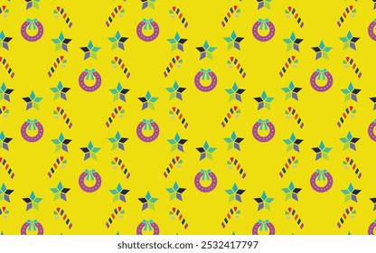 Christmas Seamless Pattern. Christmas and New year Holiday Repeatable Pattern. Decorative Elements Texture for Wallpaper, Gift Wrapping paper, Card or Banner Template or Fabric Textile Prints.
