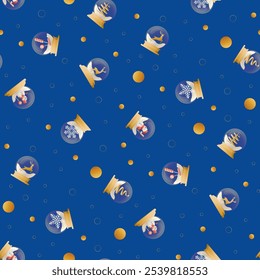 Christmas Seamless Pattern. Christmas and New year Holiday Repeatable Pattern. Decorative Elements Texture for Wallpaper, Gift Wrapping paper, Card or Banner Template or Fabric Textile Prints.