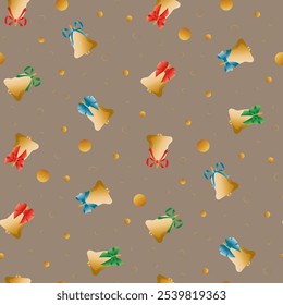 Christmas Seamless Pattern. Christmas and New year Holiday Repeatable Pattern. Decorative Elements Texture for Wallpaper, Gift Wrapping paper, Card or Banner Template or Fabric Textile Prints.