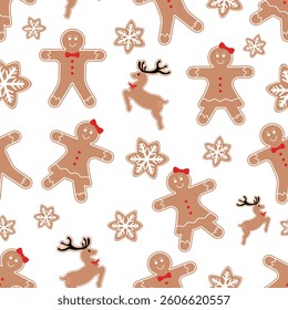 Christmas Seamless Pattern. Christmas and New year Holiday Repeatable Pattern. Decorative Elements Texture for Wallpaper, Gift Wrapping paper, Card or Banner Template or Fabric Textile Prints.