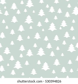 Christmas Seamless Pattern with New Year Tree. Happy Winter Holiday Wallpaper with Nature Decor elements. Fir Tree Icons tile background design