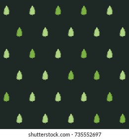 christmas seamless pattern. new year hand drown firs wrapping paper design, winter holiday decoration, christmas green trees modern background