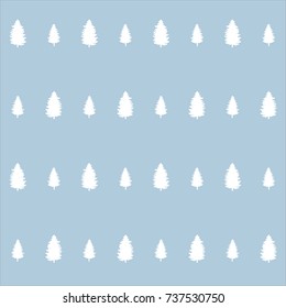 christmas seamless pattern. new year hand drown frost firs wrapping paper design, winter holiday decoration, snowed christmas trees modern turquoise background