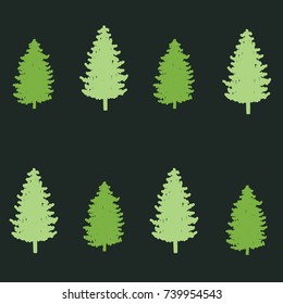 christmas seamless pattern. new year hand drown firs wrapping paper design, winter holiday decoration, christmas green trees modern background