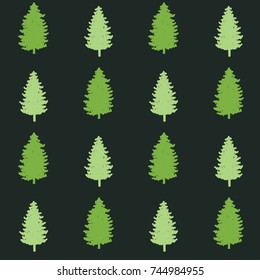 christmas seamless pattern. new year hand drown firs wrapping paper design, winter holiday decoration, christmas green trees modern background