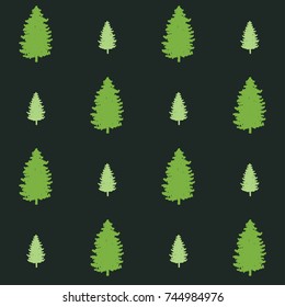 christmas seamless pattern. new year hand drown firs wrapping paper design, winter holiday decoration, christmas green trees modern background
