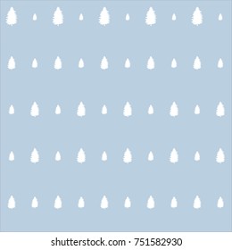 christmas seamless pattern. new year hand drown frost firs wrapping paper design, winter holiday decoration, snowed christmas trees modern turquoise background