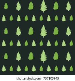 christmas seamless pattern. new year hand drown firs wrapping paper design, winter holiday decoration, christmas green trees modern background