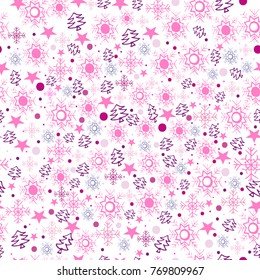 Christmas  seamless pattern for new year greeting card. Wallpaper background. Vector Illustration.