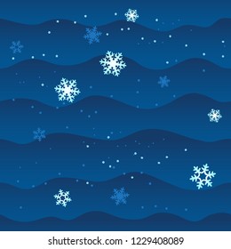 Christmas Seamless Pattern : night cloudy snow