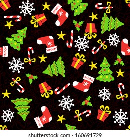 Christmas Seamless pattern on black background