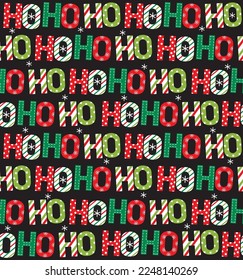 christmas seamless pattern on black color background