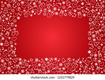 Christmas Seamless Pattern On Red Background. Vector illustration. EPS10
