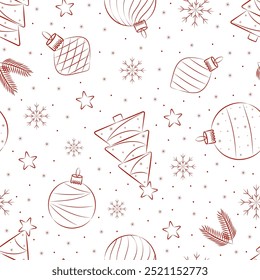 Christmas Seamless Pattern on white Background