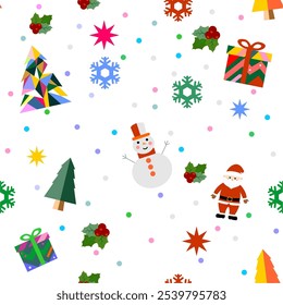 Christmas seamless pattern on white background