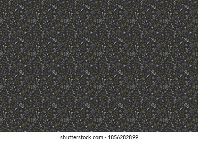 Christmas seamless pattern with ornaments. Vector