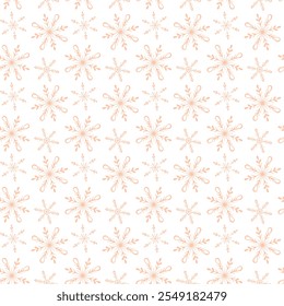 Natal padrão sem costura com flocos de neve rosa em um fundo branco. conceito padrão de Natal para papel de embrulho, papel de parede, papel de scrapbooking, etc. Padrão vetorial com flocos de neve.