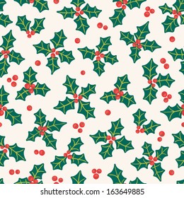 Christmas seamless pattern with poinsettia