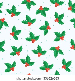 Christmas seamless pattern with poinsettia