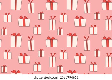 christmas seamless pattern with present box; great for greeting cards wrapping paper, wallpaper- vector illustration