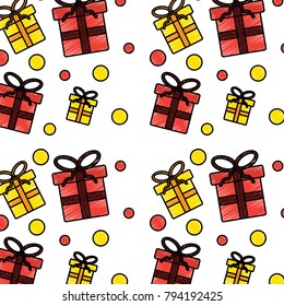 christmas seamless pattern with presents celebration