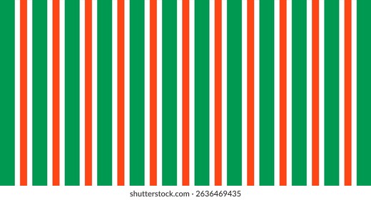 Christmas seamless pattern. Red and green diagonal stripes background. Candy cane repeating decoration wallpaper. Winter holiday lines backdrop. Xmas peppermint present wrapping print design. Vector