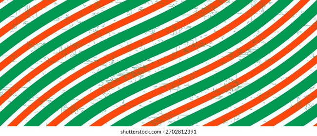 Christmas seamless pattern. Red and green diagonal stripes background. Candy cane repeating decoration wallpaper. Winter holiday lines backdrop. Xmas peppermint present wrapping print design. Vector