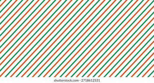 Navidades sin patrón. Fondo de rayas diagonales rojas y verdes. Bastón de caramelo que repite el Fondo de pantalla de la decoración. Fondo de líneas de vacaciones de invierno. Vector
