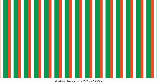 Navidades sin patrón. Fondo de rayas diagonales rojas y verdes. Bastón de caramelo que repite el Fondo de pantalla de la decoración. Fondo de líneas de vacaciones de invierno. Diseño de impresión de envoltura de regalo de menta de Navidad. Vector