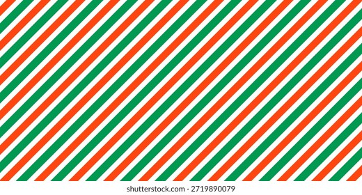 Navidades sin patrón. Fondo de rayas diagonales rojas y verdes. Bastón de caramelo que repite el Fondo de pantalla de la decoración. Fondo de líneas de vacaciones de invierno. Diseño de impresión de envoltura de regalo de menta de Navidad. Vector