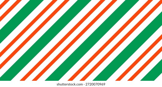 Navidades sin patrón. Fondo de rayas diagonales rojas y verdes. Bastón de caramelo que repite el Fondo de pantalla de la decoración. Fondo de líneas de vacaciones de invierno. Vector