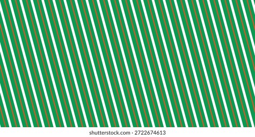Weihnachten nahtloses Muster. Rote und grüne diagonale Streifen Hintergrund. Candy Zuckerrohr wiederholende Dekoration Tapete. Winter-Urlaubslinien Hintergrund. Xmas Pfefferminze präsentieren Umhüllung Druckdesign. 10 EPS