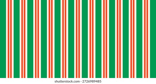 Weihnachten nahtloses Muster. Rote und grüne diagonale Streifen Hintergrund. Candy Zuckerrohr wiederholende Dekoration Tapete. Winter-Urlaubslinien Hintergrund. Vektor